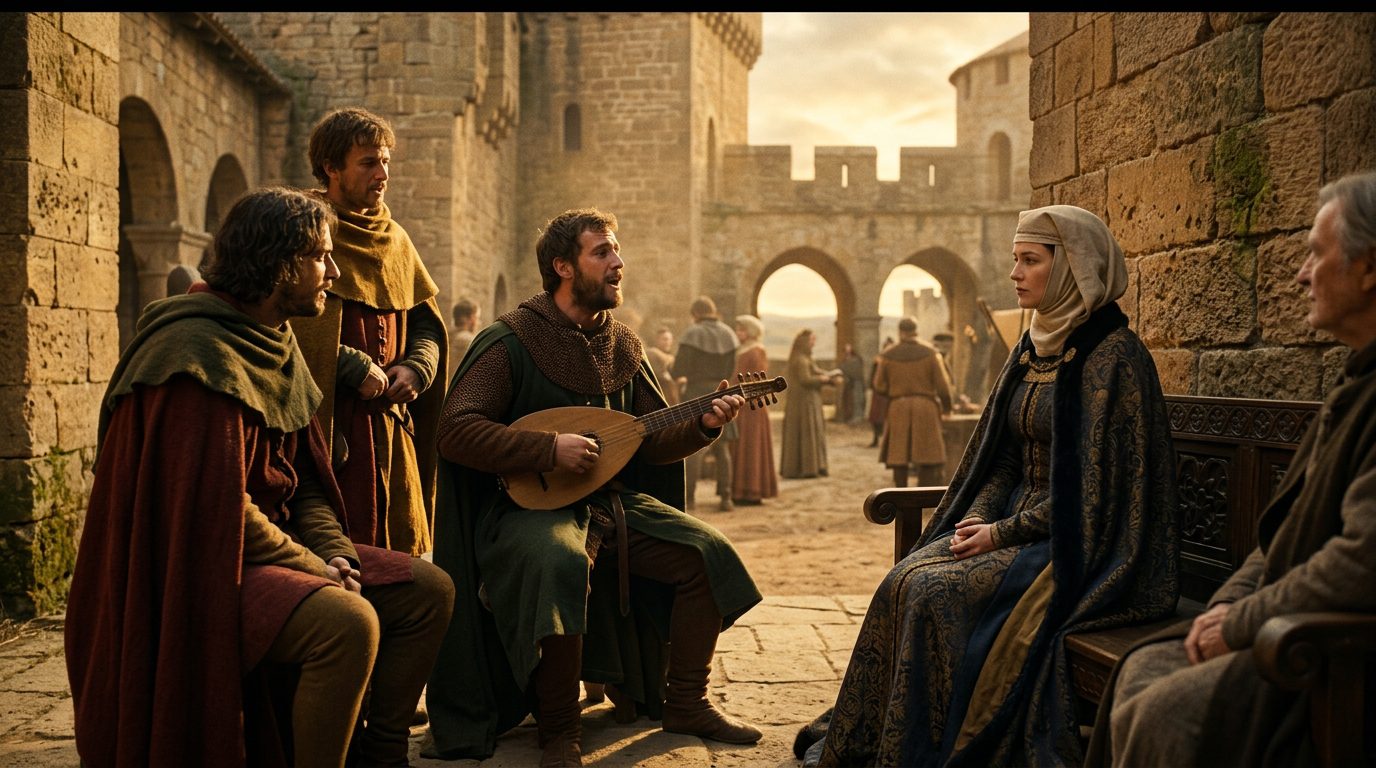 Troubadours Invented Courtly Love That Worshipped Unavailable Women - Historical illustration