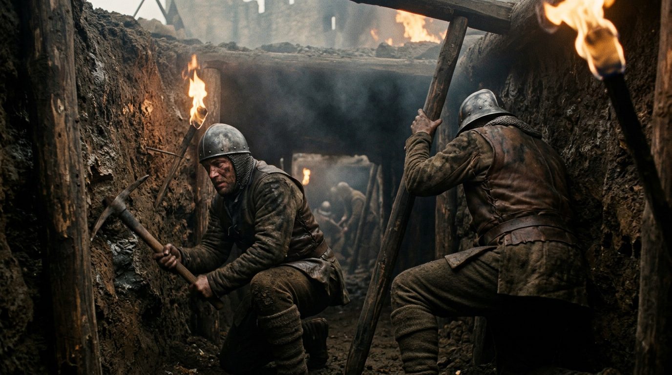 Mining and Sapping: The Silent Siege Weapon That Collapsed Castles - 1917, Saving Private Ryan style cinematic historical …