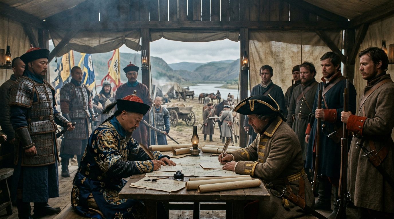 Treaty of Nerchinsk: China and Russia Establish History’s Longest Border - Historical illustration
