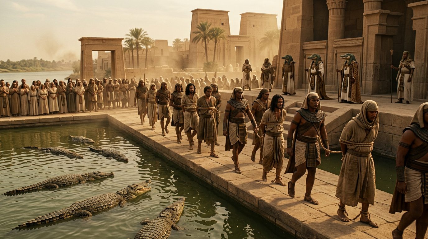Crocodile Execution: Egypt’s Most Theatrical Death Sentence - Historical illustration