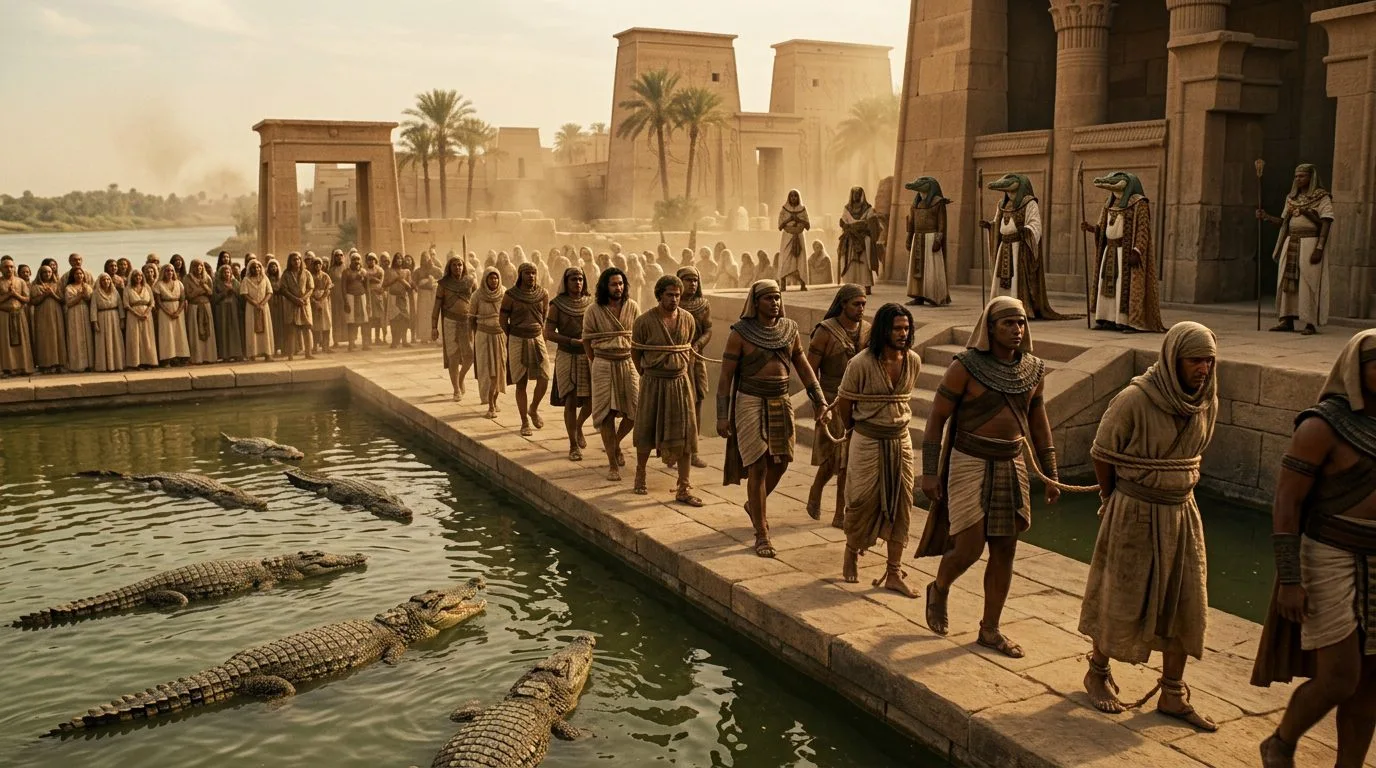 Crocodile Execution: Egypt’s Most Theatrical Death Sentence - Historical illustration
