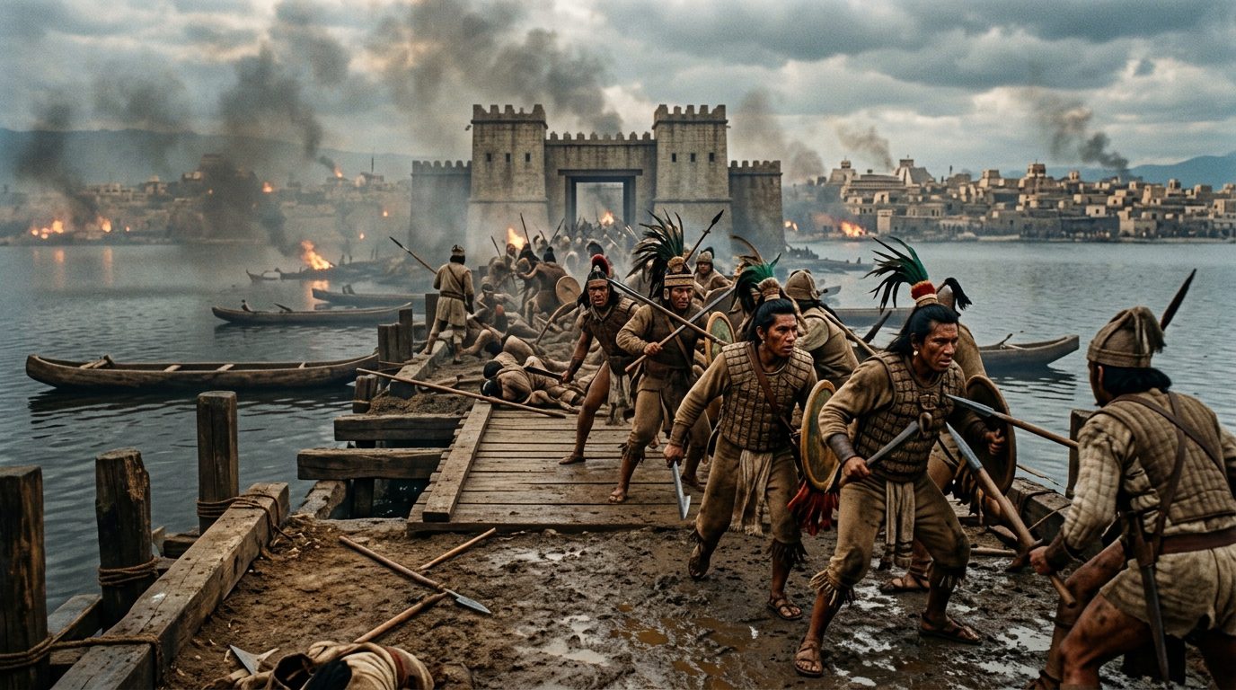 Aztec Causeways Transformed Lake Geography Into Lethal Chokepoints - Historical illustration