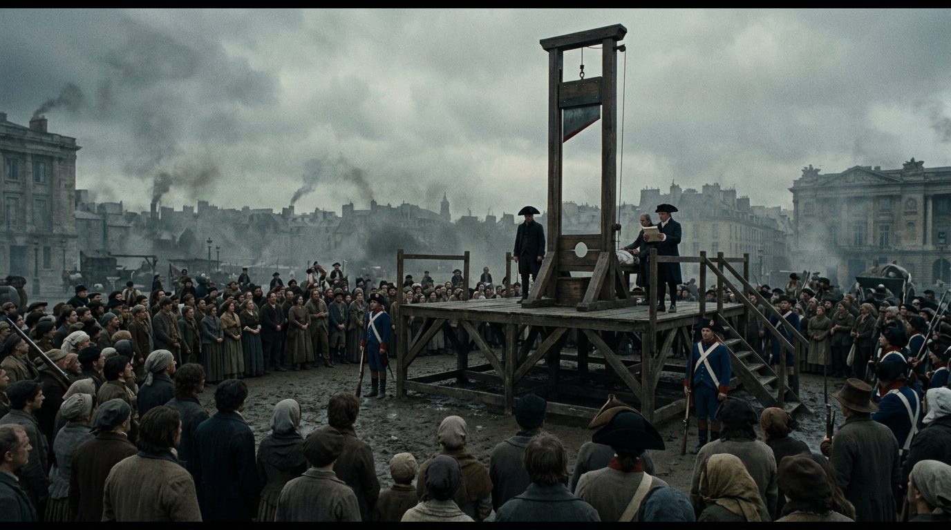 The Guillotine’s Angled Blade Executed 17,000 in the Reign of Terror - Historical illustration