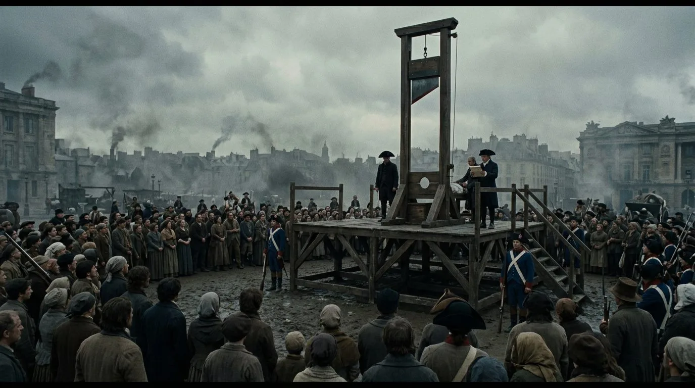 The Guillotine’s Angled Blade Executed 17,000 in the Reign of Terror - Historical illustration