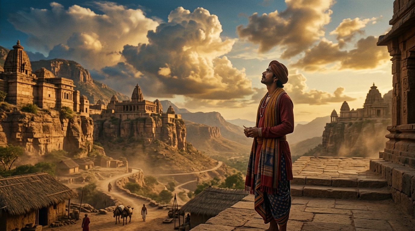 Kalidasa’s Meghaduta: The Sanskrit Love Letter in the Clouds - Historical illustration
