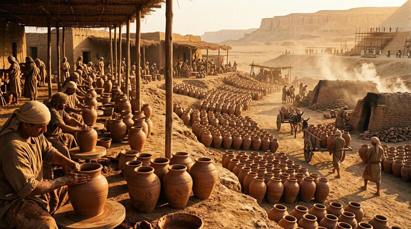 Pottery Workshops Crafted 3 Million Water Jars Annually - Historical illustration