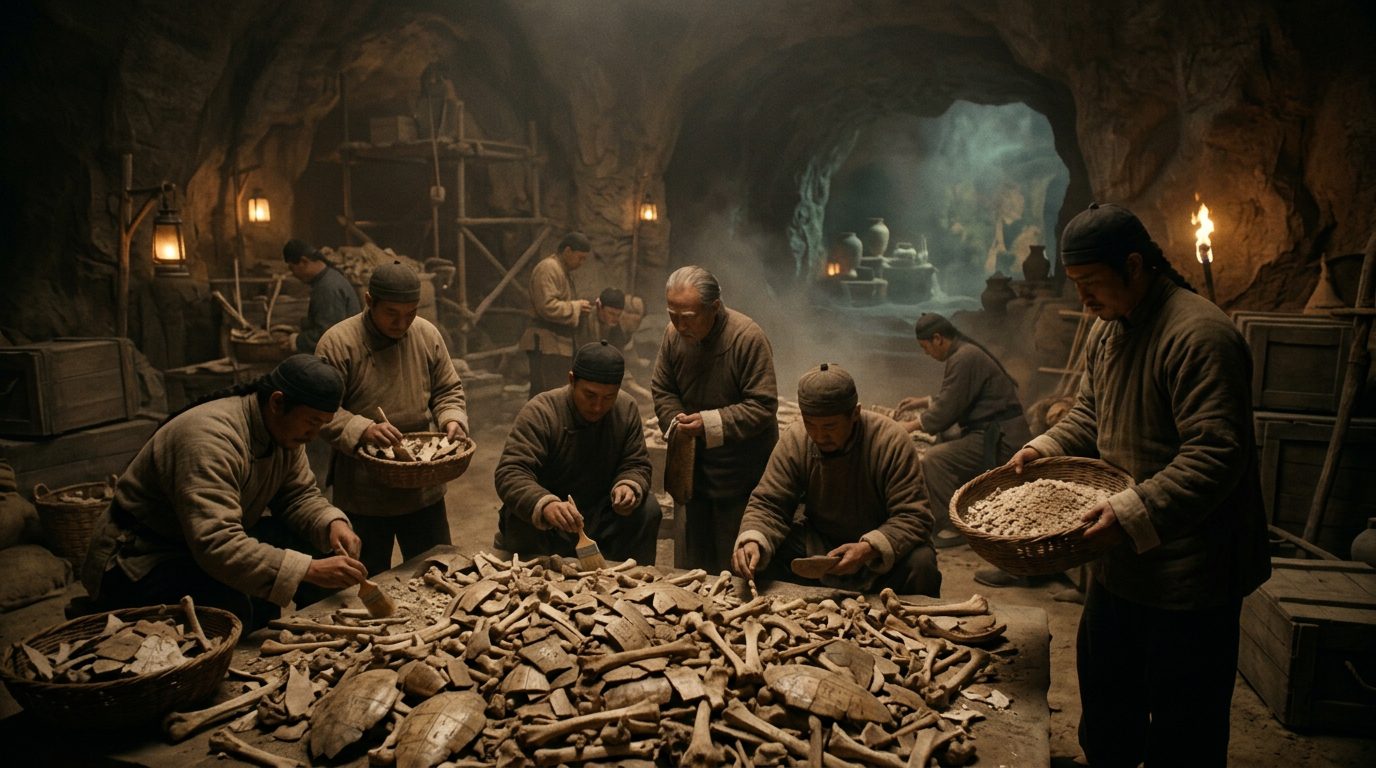 Thousands of Oracle Bones Were Ground Into Medicine Before Discovery - Historical illustration