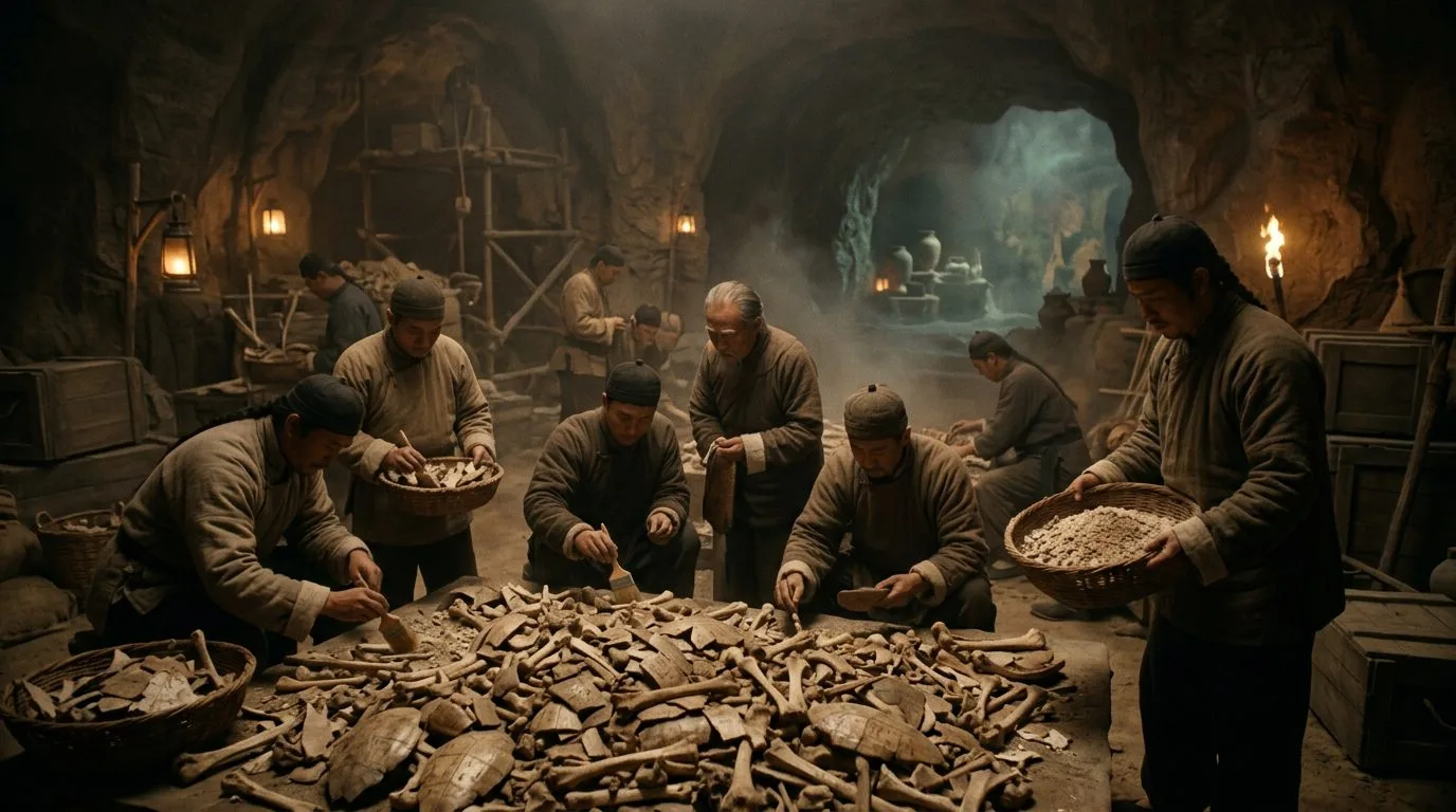 Thousands of Oracle Bones Were Ground Into Medicine Before Discovery - Historical illustration
