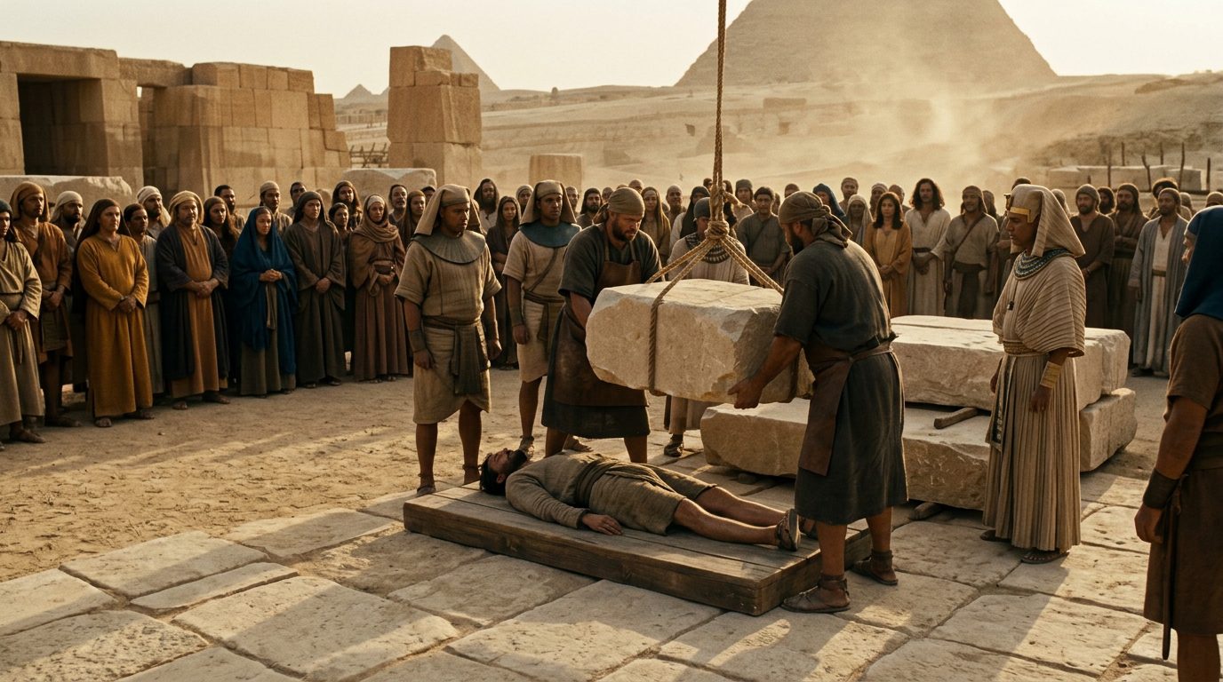 Crushing by Stone Slabs - Historical illustration
