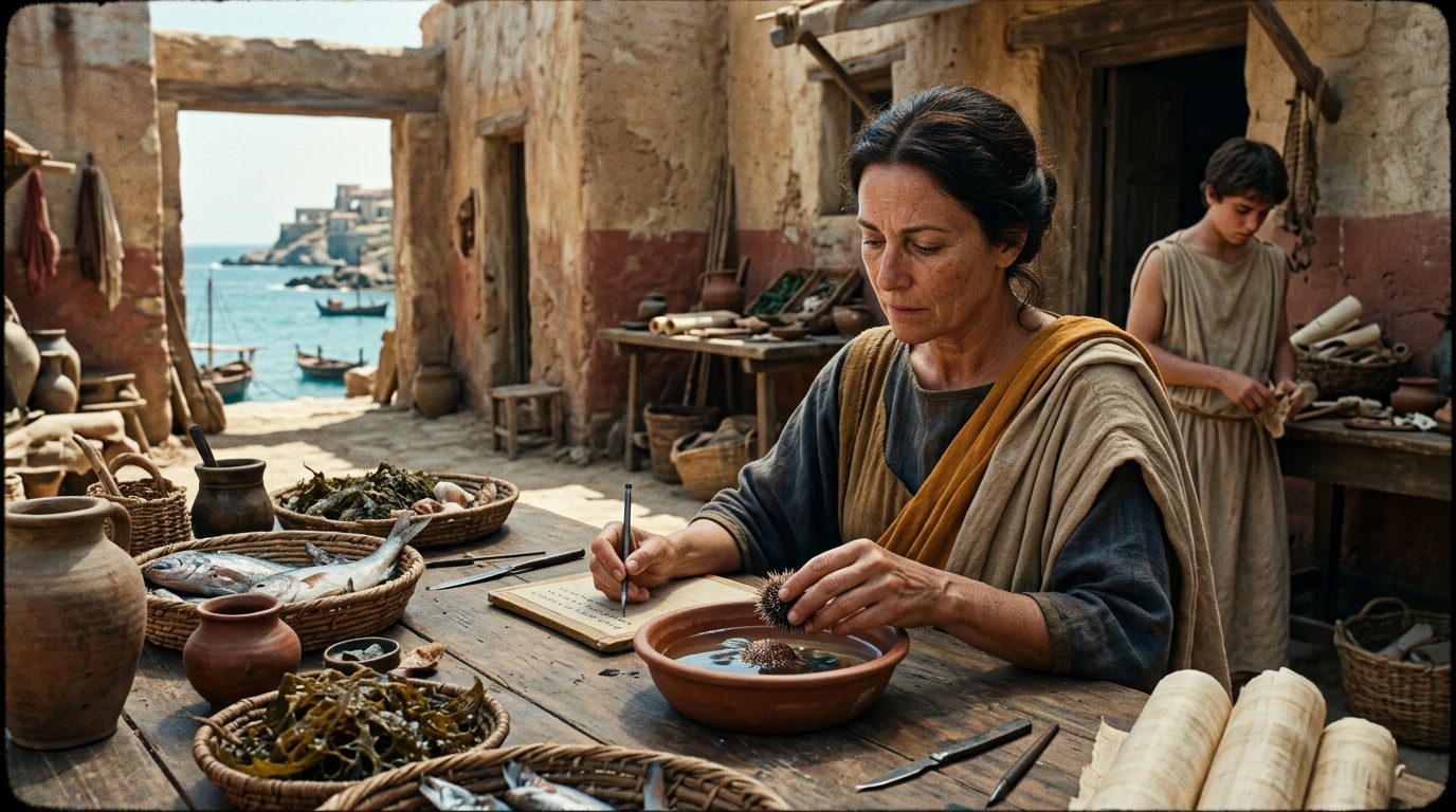 Pythias - Aristotle’s Wife and Fellow Researcher - Historical illustration