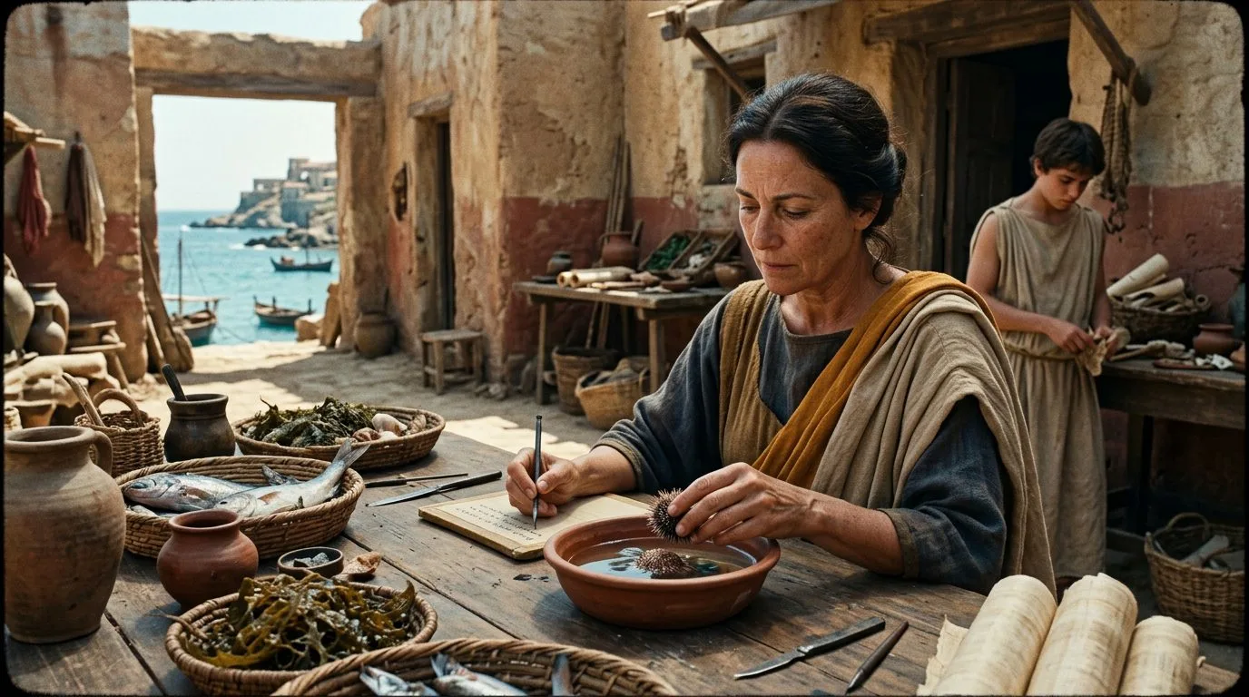 Pythias - Aristotle’s Wife and Fellow Researcher - Historical illustration