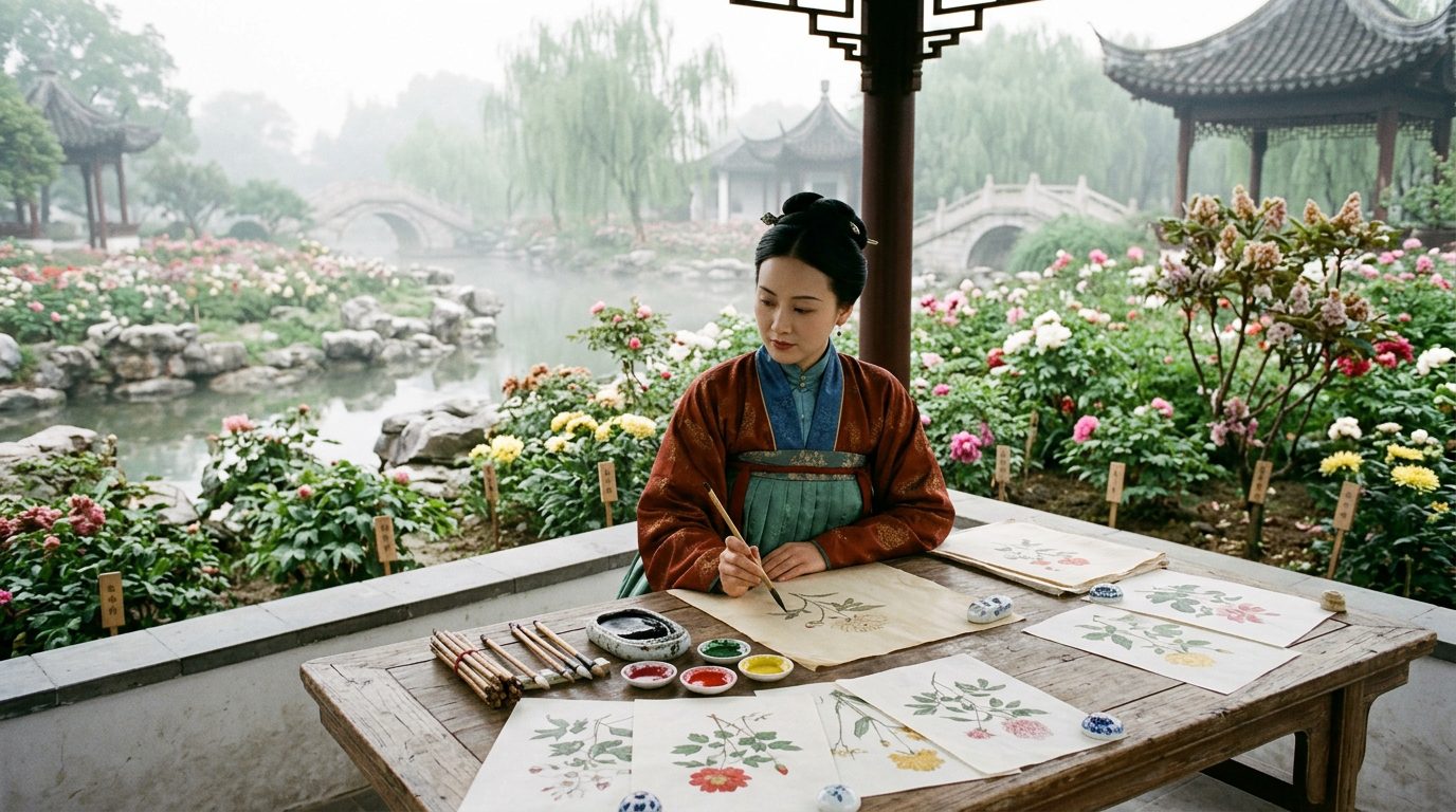 Fang Wanyi Painted 200 Species of Flowers From Her Family’s Botanical Garden - Historical illustration