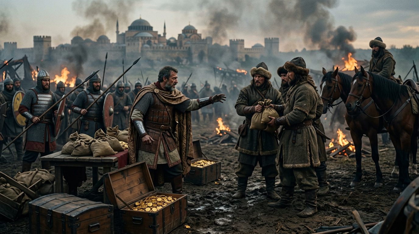 Byzantine Gold Diplomacy: The Defense Budget That Bought Peace - Historical illustration