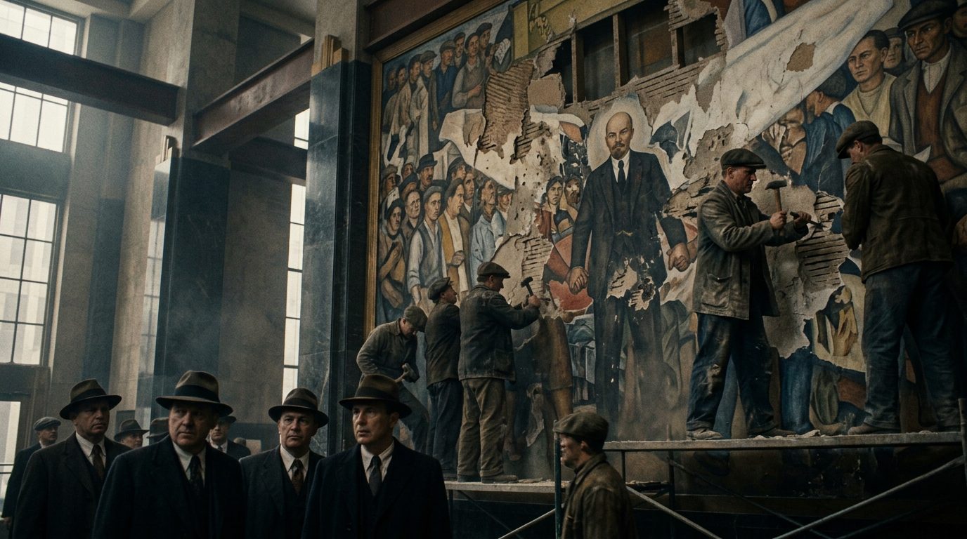 Diego Rivera’s Rockefeller Mural Got Destroyed Because Lenin’s Face Terrified Capitalists - Historical illustration