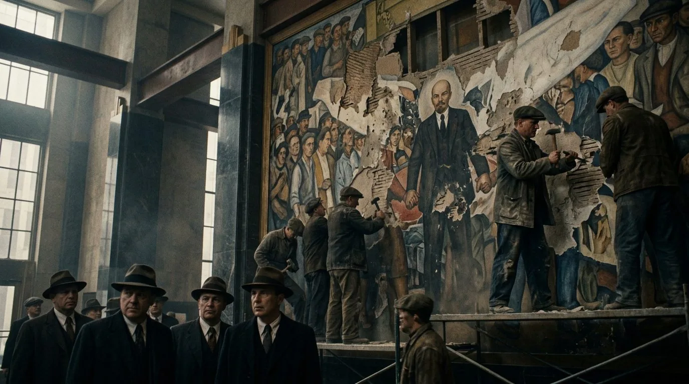 Diego Rivera’s Rockefeller Mural Got Destroyed Because Lenin’s Face Terrified Capitalists - Historical illustration