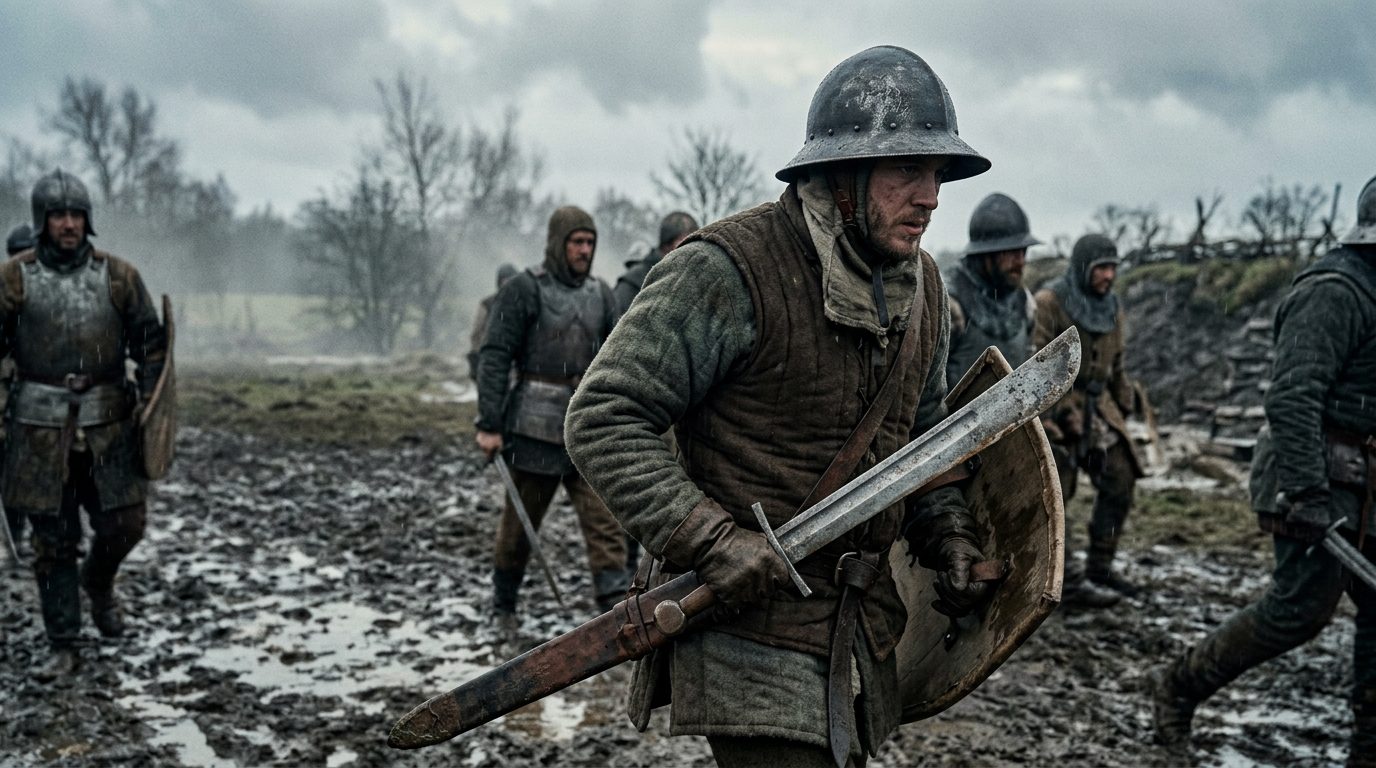 The Falchion - The Common Soldier’s Edge - The King (2019), Kingdom of Heaven style cinematic historical scene