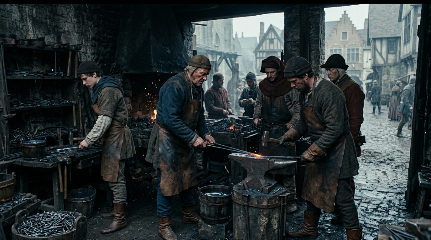 6. Flemish Nailmakers Brotherhood – Construction’s Invisible Power - Historical illustration
