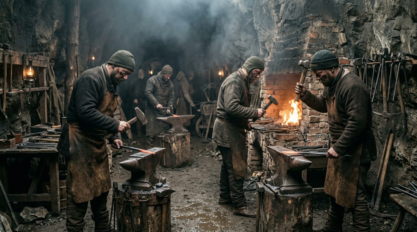 10. Bohemian Mining Smiths – Underground Tool Specialists - Historical illustration