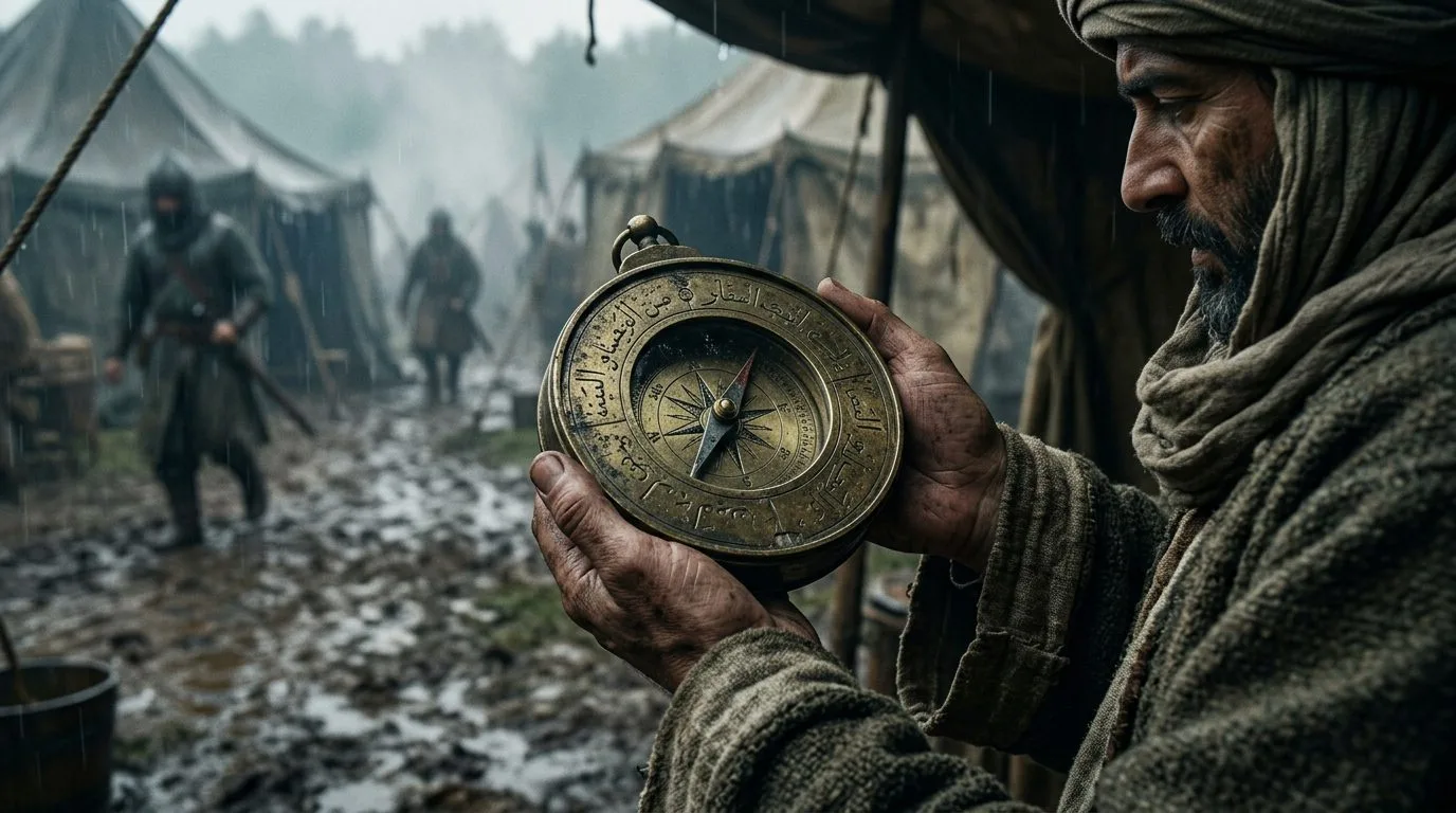 10. Arabic Qibla Compass: When Prayer Tools Became Navigation Devices - Historical illustration